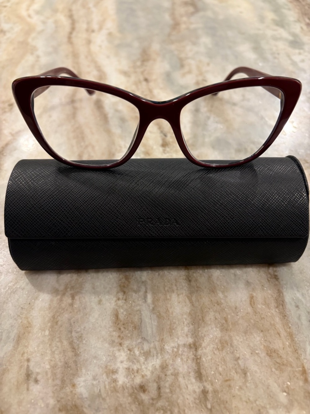 Prada Women's Cat-Eye Frame in Burgundy model VPR 04W